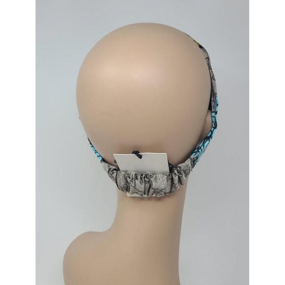 Gucci Beige blue supreme GG Monogram silk headband M sz - Picture 6 of 7